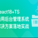 React18+TS 通用后台管理系统解决方案落地实战